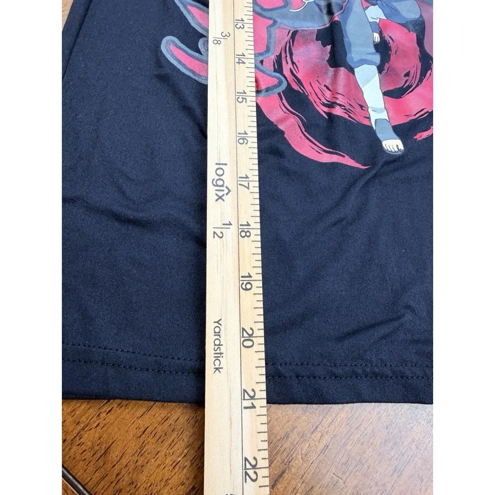 Naruto Shippuden Itachi Uchiha Youth XL Black Graphic Long Sleeve Shirt Anime